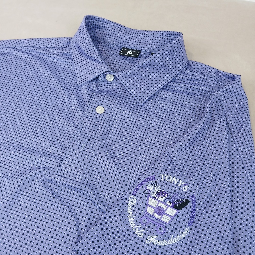 Footjoy XL Mens‎ Polo Shirt Golf Geometric All Over 26x32 FLAW